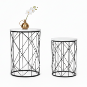 Black Marble-Top Side Table