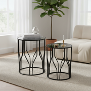 Black Mirror-Top Side Table