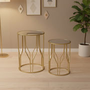 Gold Mirror-Top Side Table