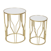 Gold Mirror-Top Side Table
