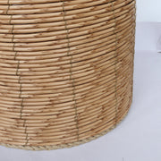 Woven Wood-Top Drum Table