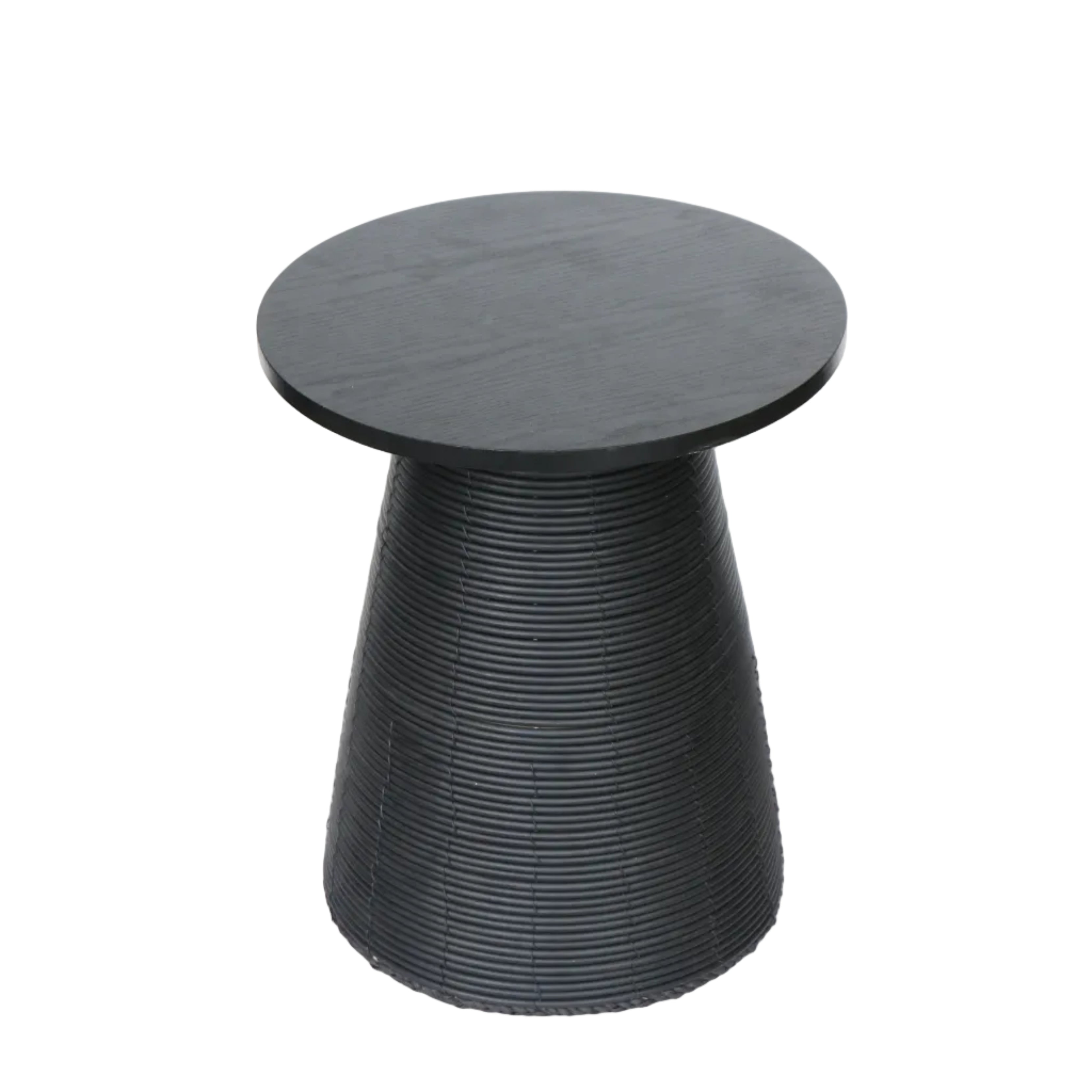Synthetic wood top table black