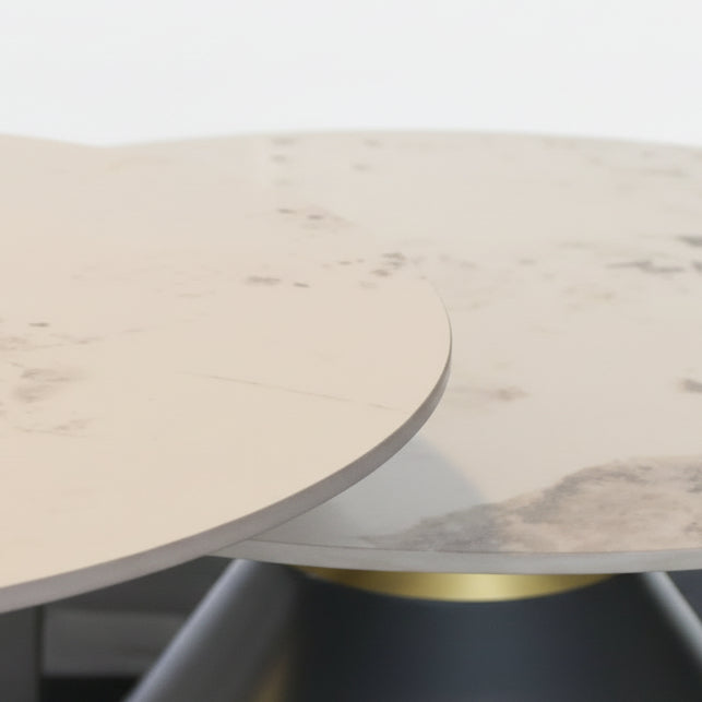 Round Marble Top Grey Table Set