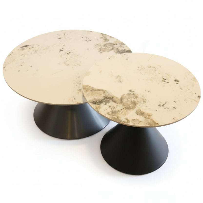 Round Marble Top Grey Table Set