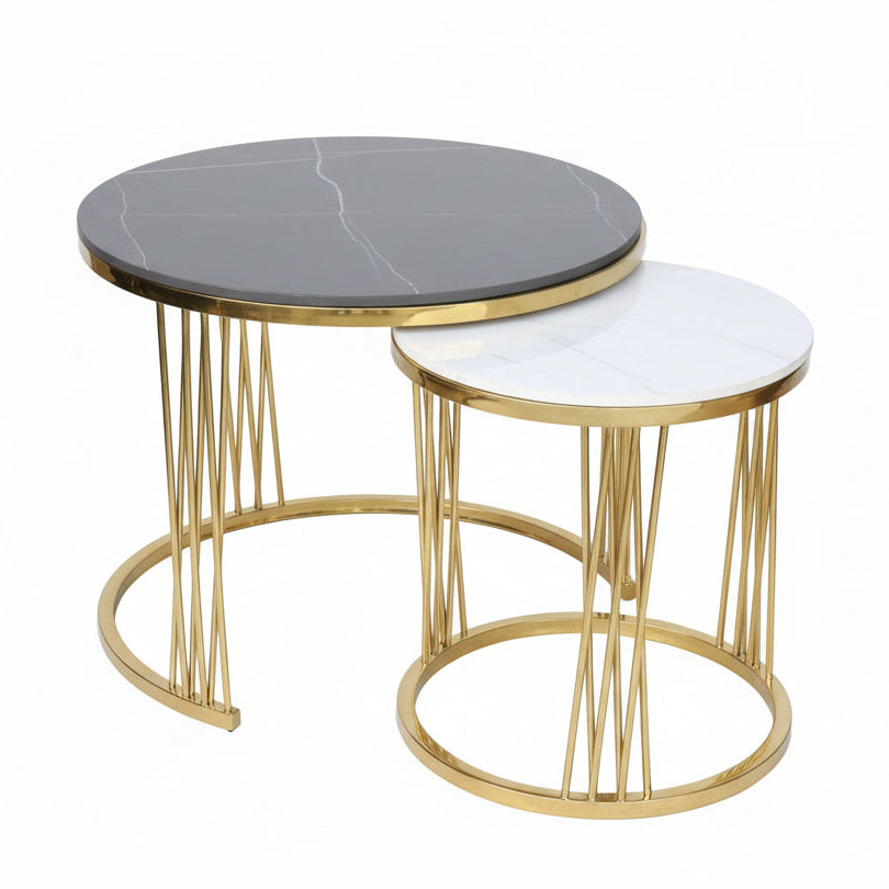 Marble Top Coffee Table Set