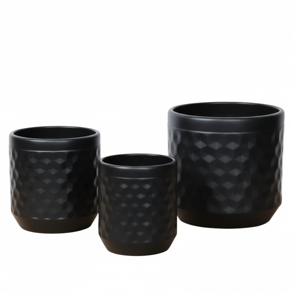 Black Ceramic Plant Holder