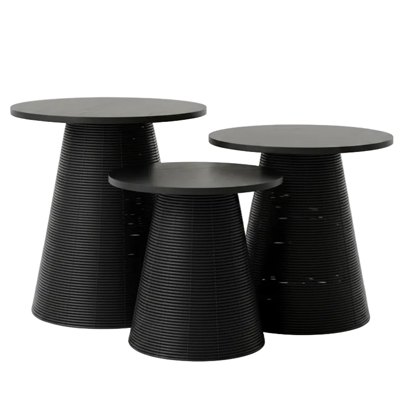 Synthetic Wood Top Table Black