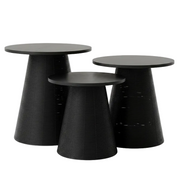 Black Woven Wood-Top Table