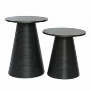 Black Woven Wood-Top Table