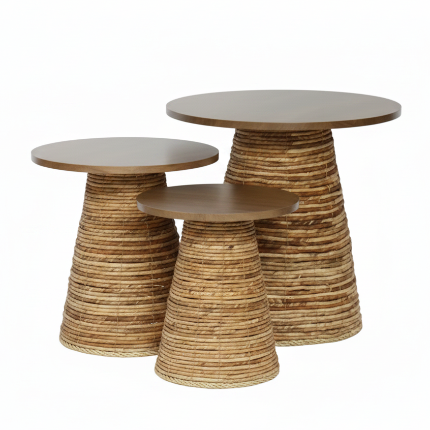 Synthetic Wood Top Table Brown