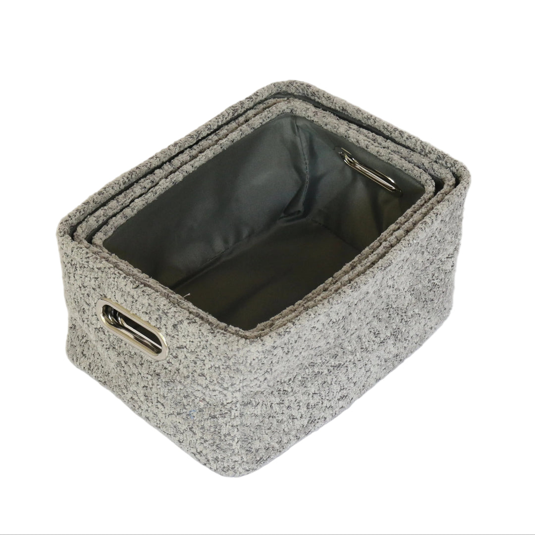 Grey Textured Storage Basket