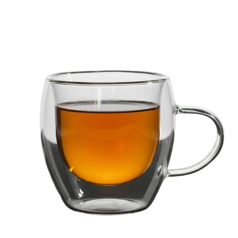 Double wall glass with handle