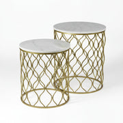 Gold Marble-Top Side Table