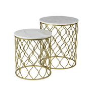 Gold Marble-Top Side Table