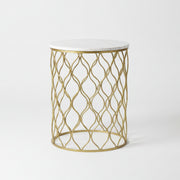 Gold Marble-Top Side Table