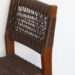 Load image into Gallery viewer, Brown wicker chair with wooden frame on a white background
