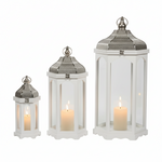 Load image into Gallery viewer, Silver Top White Lantern
