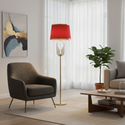 Red Gold U-Shaped Floor Lamp