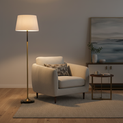 Slim Brass-Tone Floor Lamp