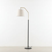 Angled Brass-Toned Floor Lamp