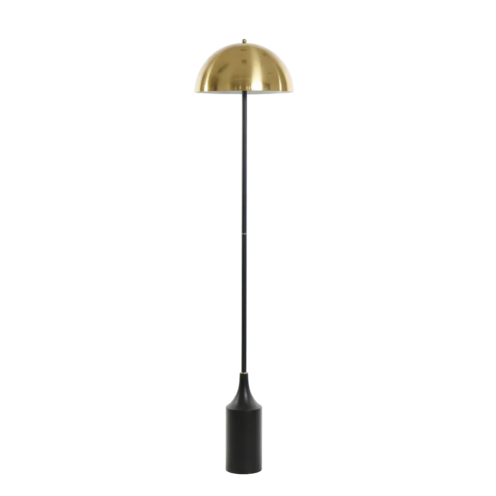 Black Floor Lamp With Gold Shade
