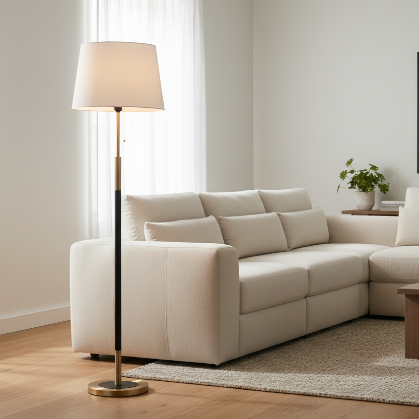 Gold & Black Floor Lamp