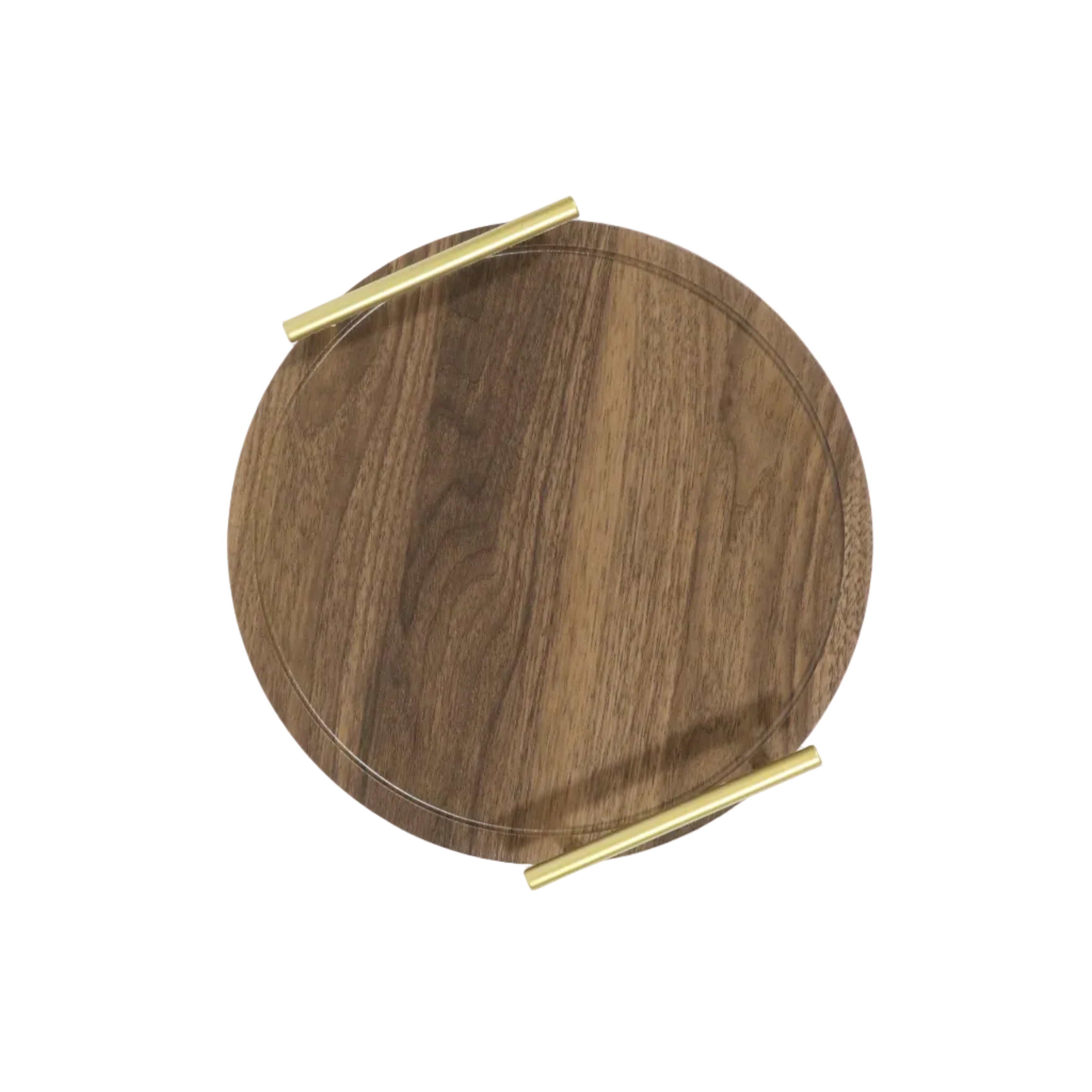 Round Wooden Tray With Handles