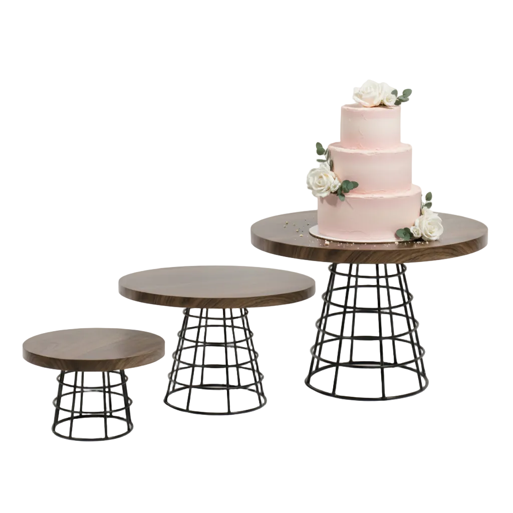 Wood Top Cake stand