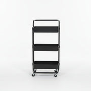 Black Three-Tier Plastic Trolley