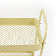 3 Tier Rolling Wood Top Cart Yellow