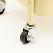 3 Tier Rolling Wood Top Cart Yellow