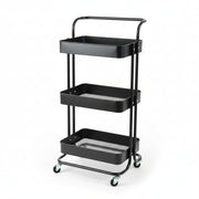 Black Four-Tier Rolling Trolley