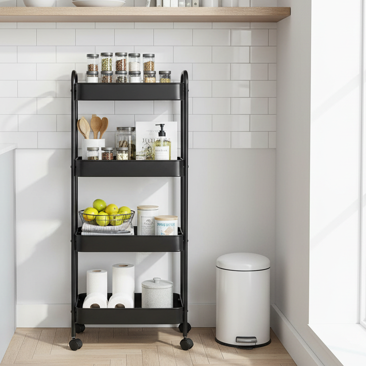 4 layer Steel Storage Cart