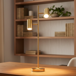 Load image into Gallery viewer, Gold Dual Spotlight Lamp
