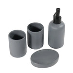 Load image into Gallery viewer, Grey Striped Bathroom Set
