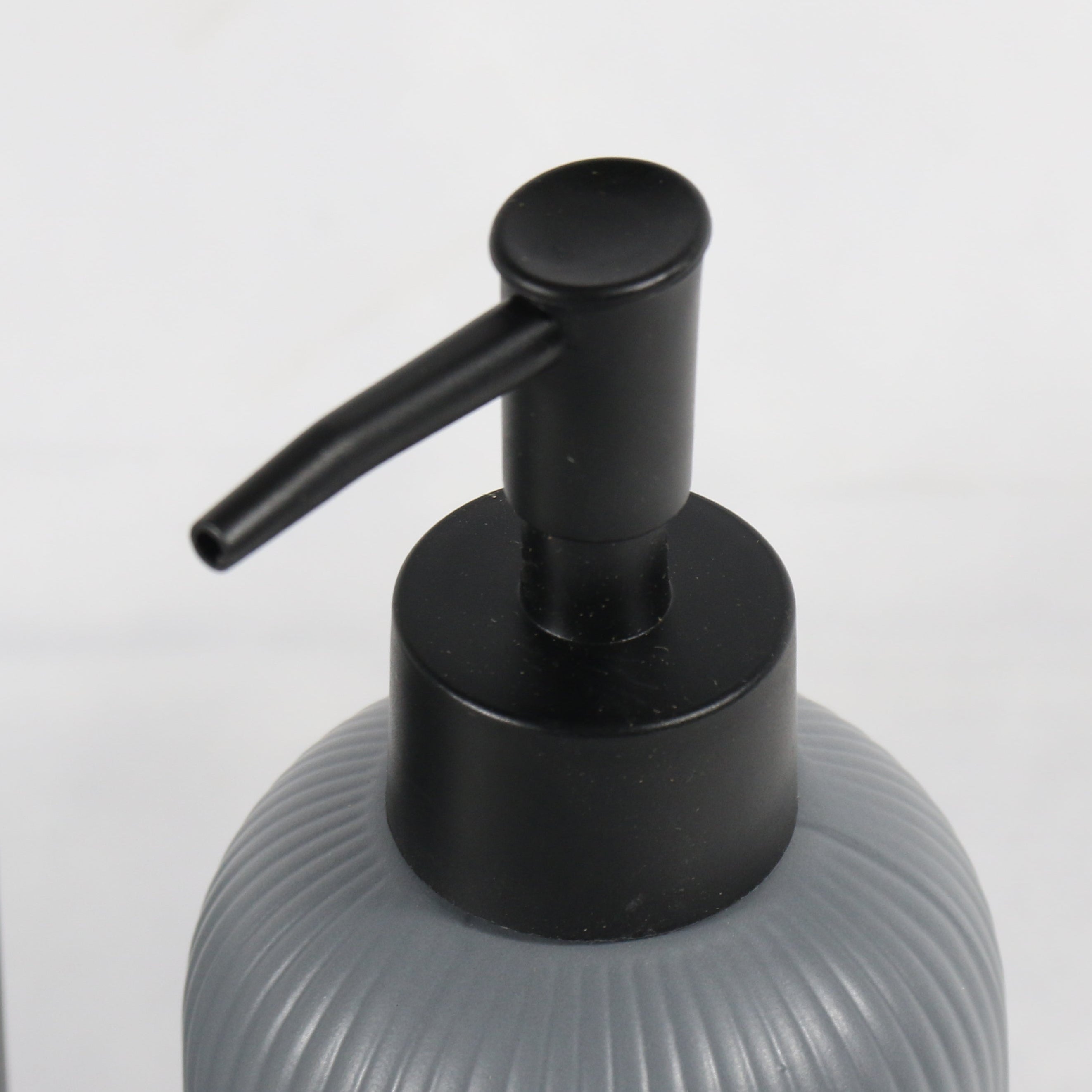 Grey Striped Bathroom Set