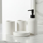 Load image into Gallery viewer, White Striped Bathroom Set
