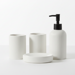 Load image into Gallery viewer, White Striped Bathroom Set
