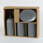 Load image into Gallery viewer, Grey Striped Bathroom Set
