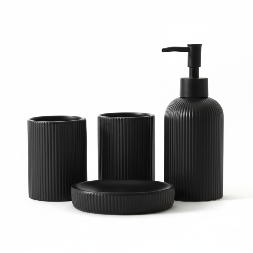 Black Striped Soap Dispenser