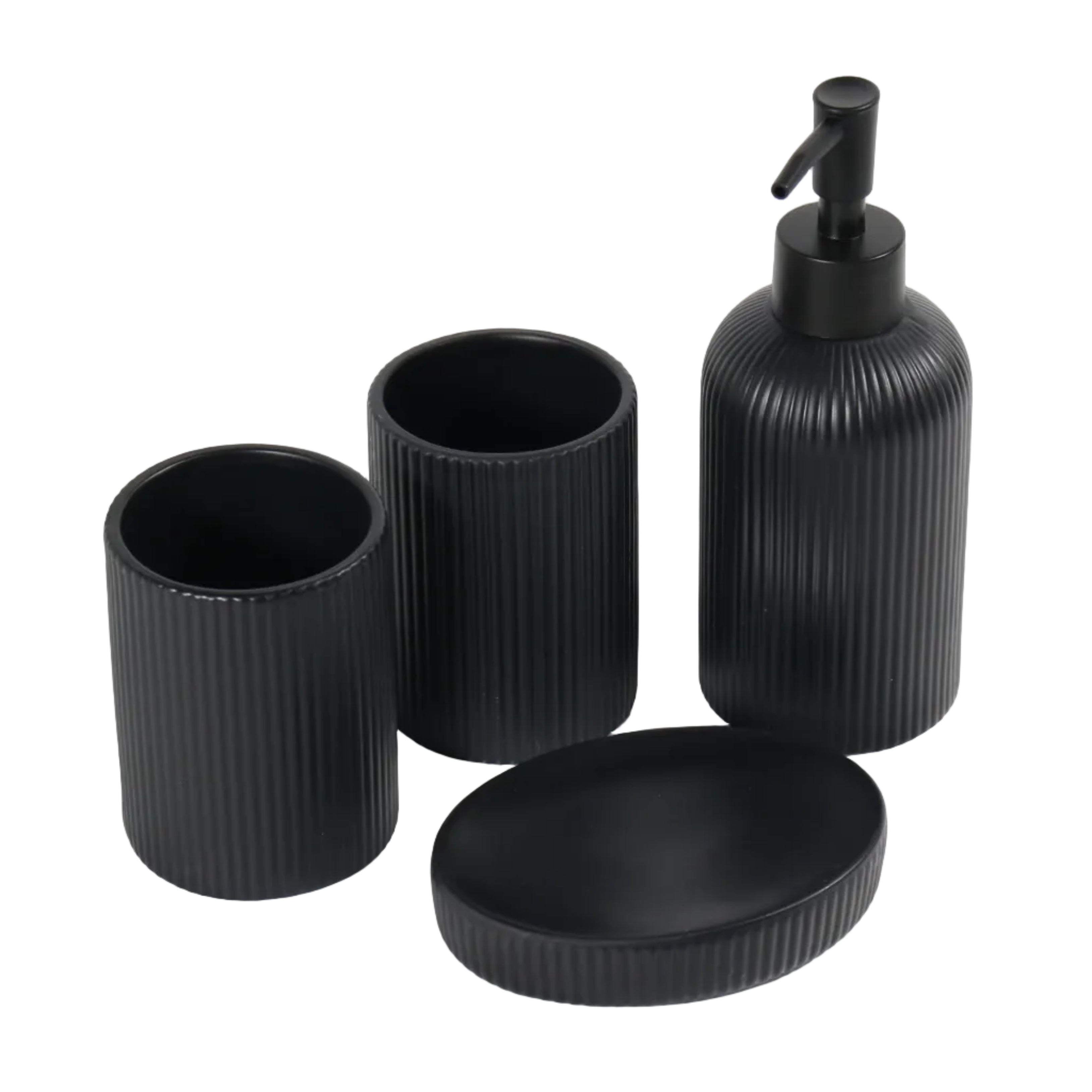 Black Striped Soap Dispenser