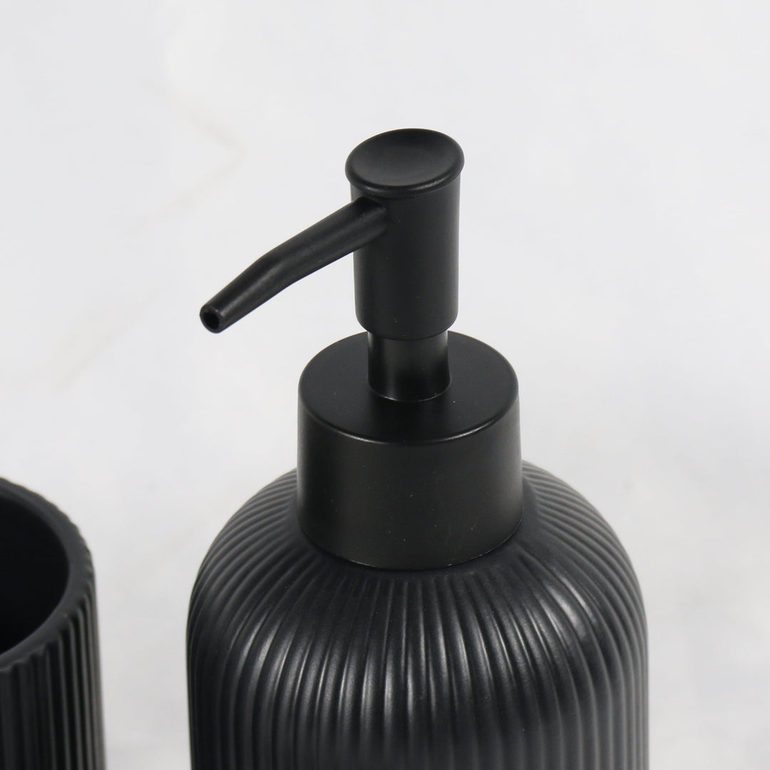 Black Striped Soap Dispenser