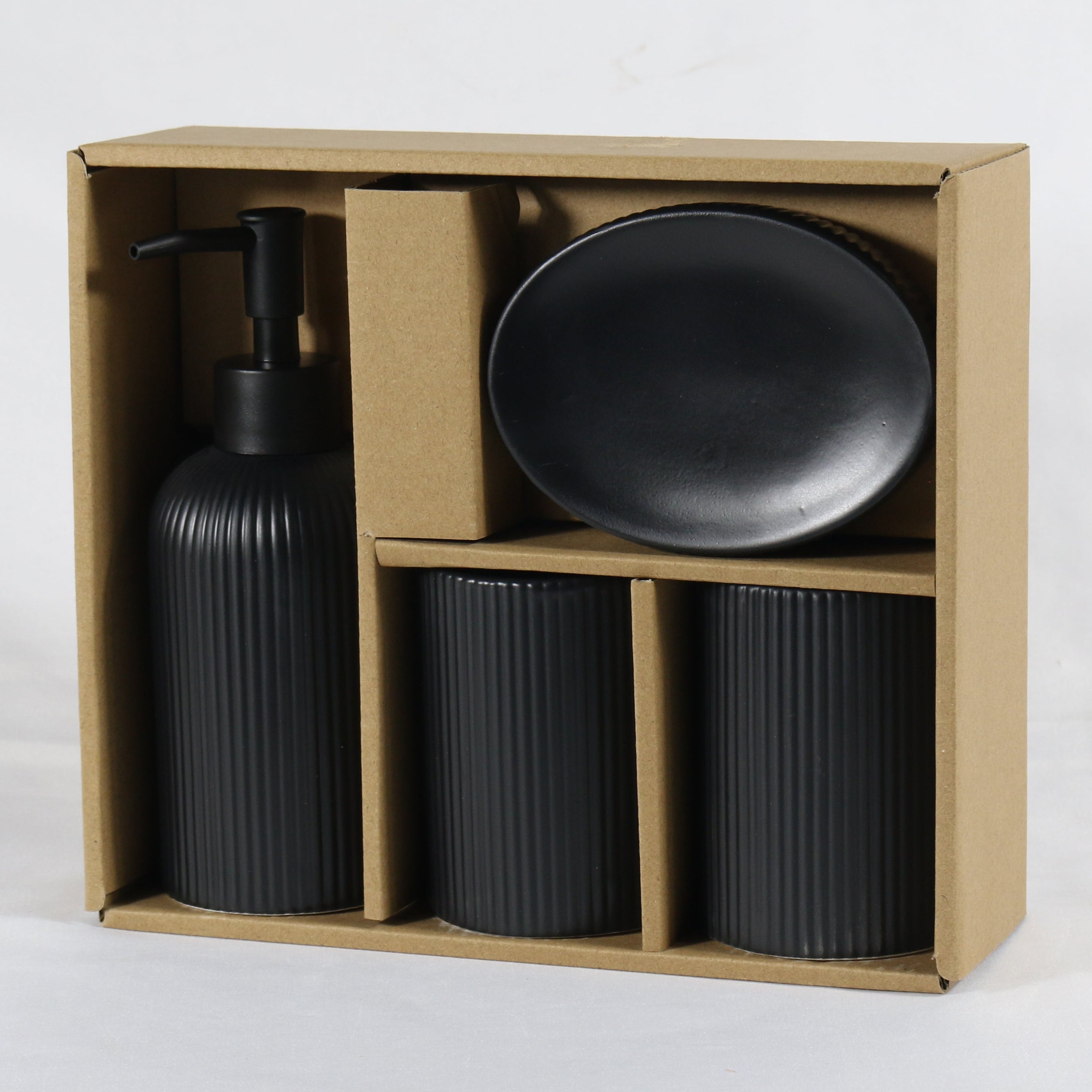 Black Striped Soap Dispenser