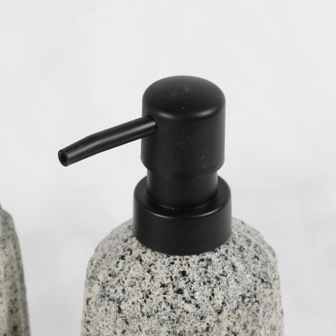 Grey Striped Bathroom Set