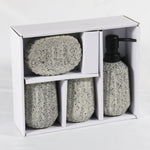 Load image into Gallery viewer, Grey Striped Bathroom Set
