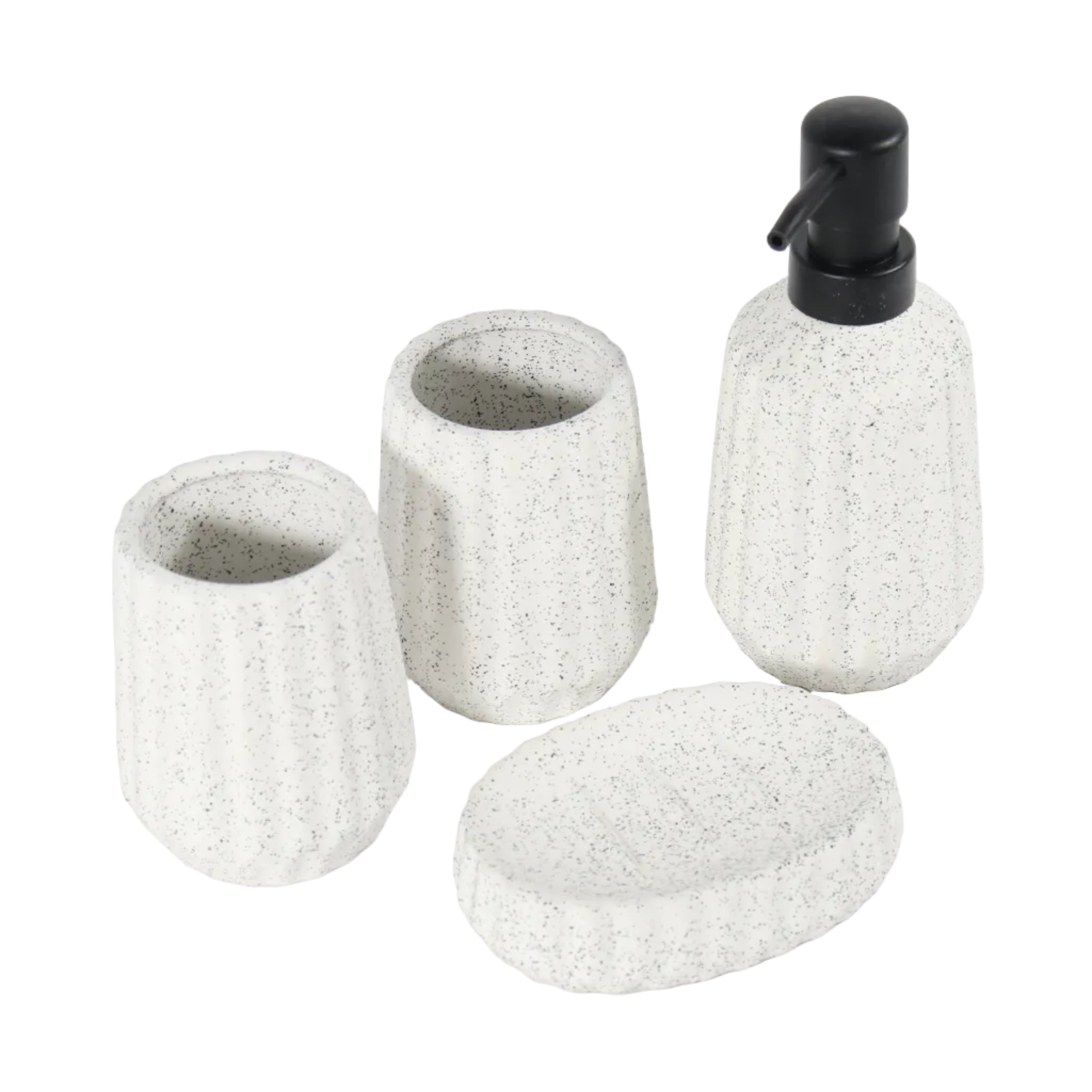 White Striped Bathroom Set