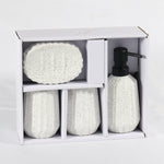 Load image into Gallery viewer, White Striped Bathroom Set
