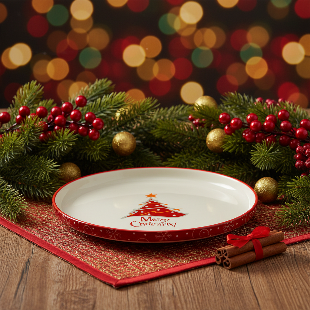 Merry Christmas Salad Plate