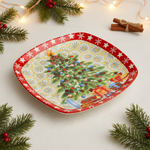 Load image into Gallery viewer, Square Christmas Tree Plate
