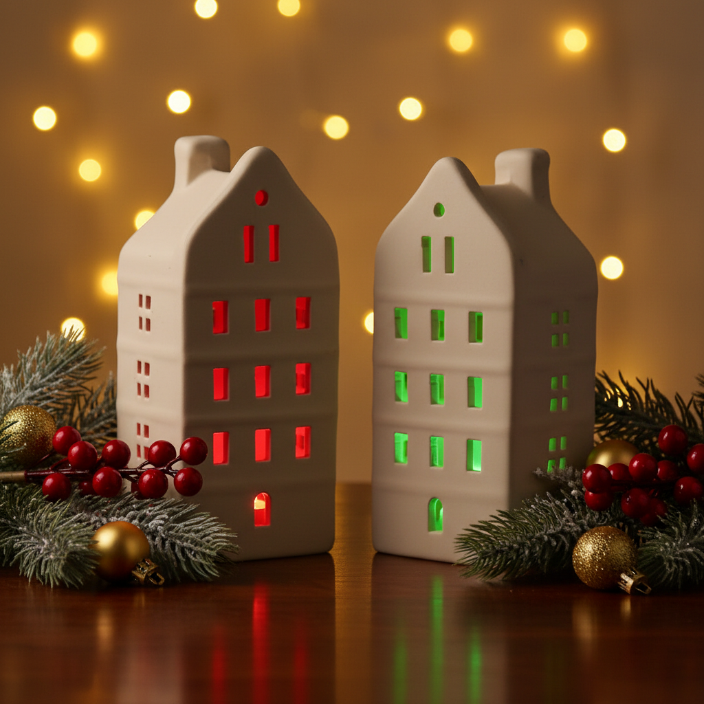 White Multi-Coloured LED House